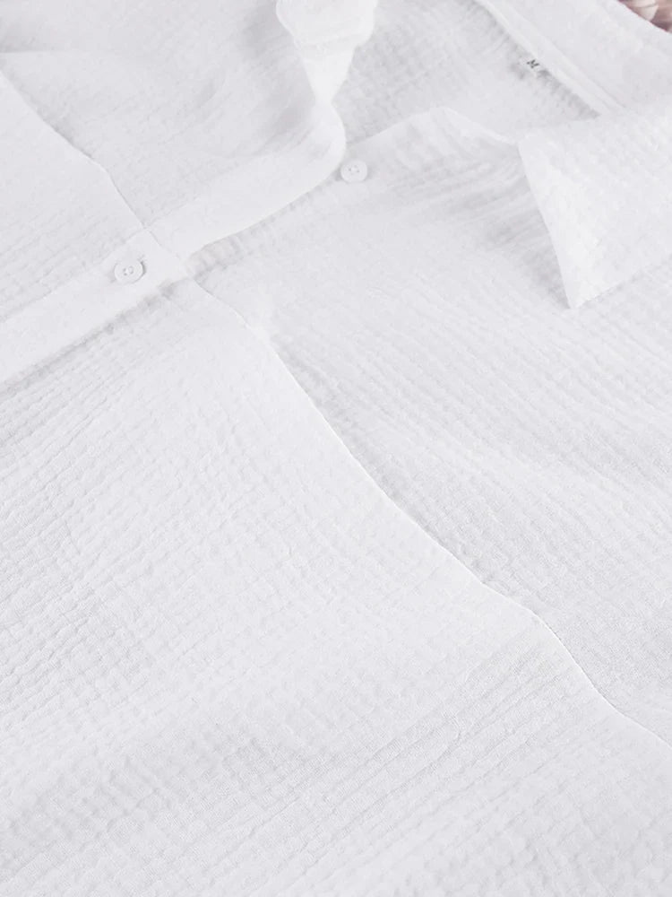 Orchidée de Nuit : Pyjama Blanc en Coton pour Femme