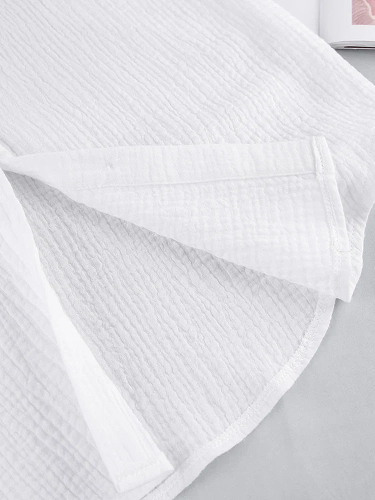 Orchidée de Nuit : Pyjama Blanc en Coton pour Femme