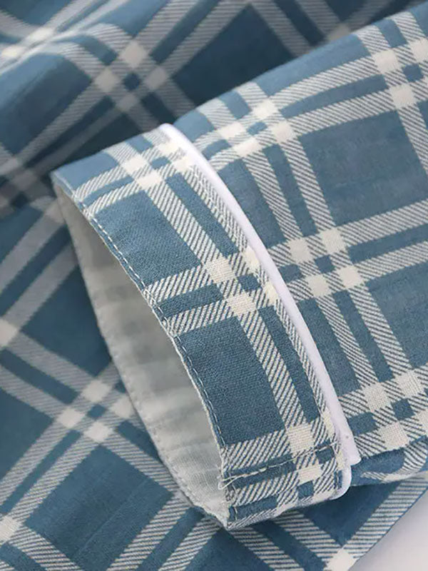 Pyjamas Pour Homme 100% Coton À Carreaux Douceur d'Ébène
