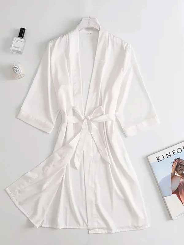 Robe de Chambre Blanche Pour Femme Douceur de Satin