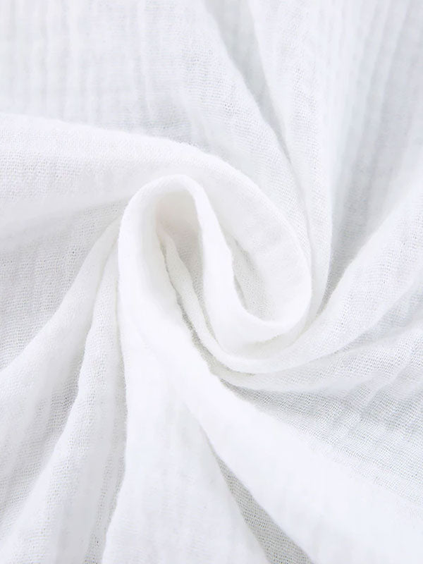 Robe de Chambre Femme mi-Longue en Coton Blanc | Nid Douillet