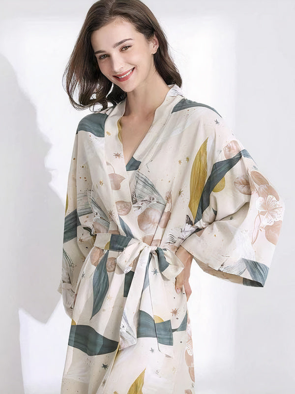 Robe de Chambre de Femme en Satin Flocon de Satin