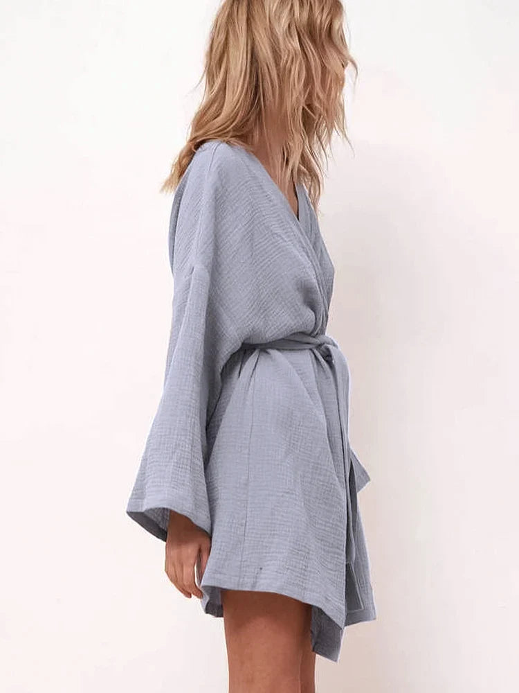 Robe de Chambre pour Femme en coton Douceur Matinale Premium