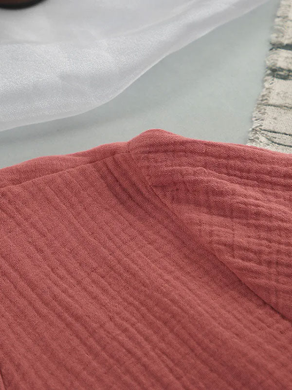 Robe de Chambre Rouge en Coton pour Femme | Flocon de Douceur