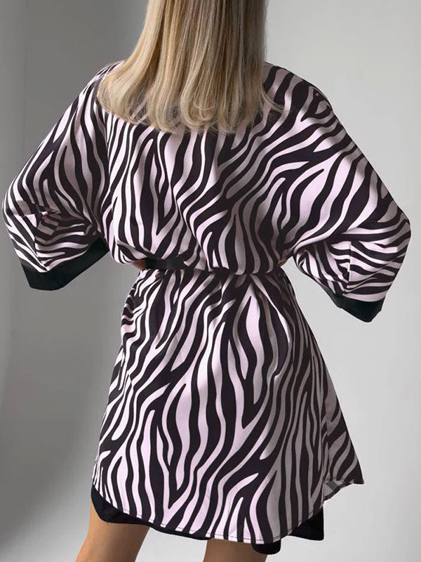Robe de Chambre pour Femme en Satin Zèbre | Signature