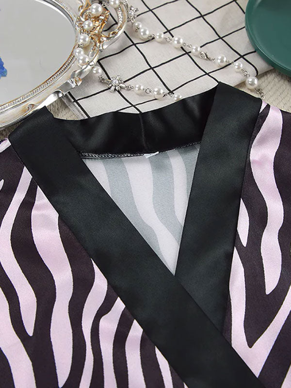 Robe de Chambre pour Femme en Satin Zèbre | Signature