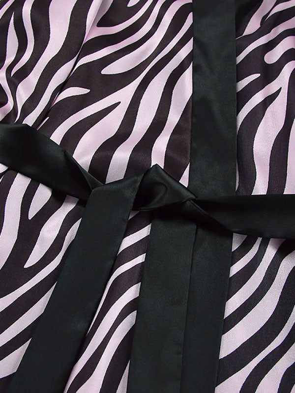 Robe de Chambre pour Femme en Satin Zèbre | Signature