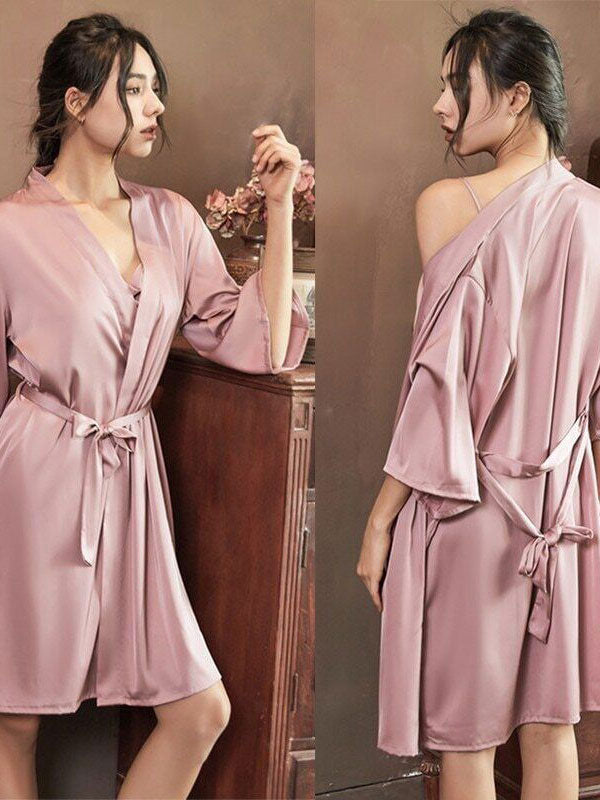 Robe De Chambre Légère Pour Femme En Satin Délice de Satin