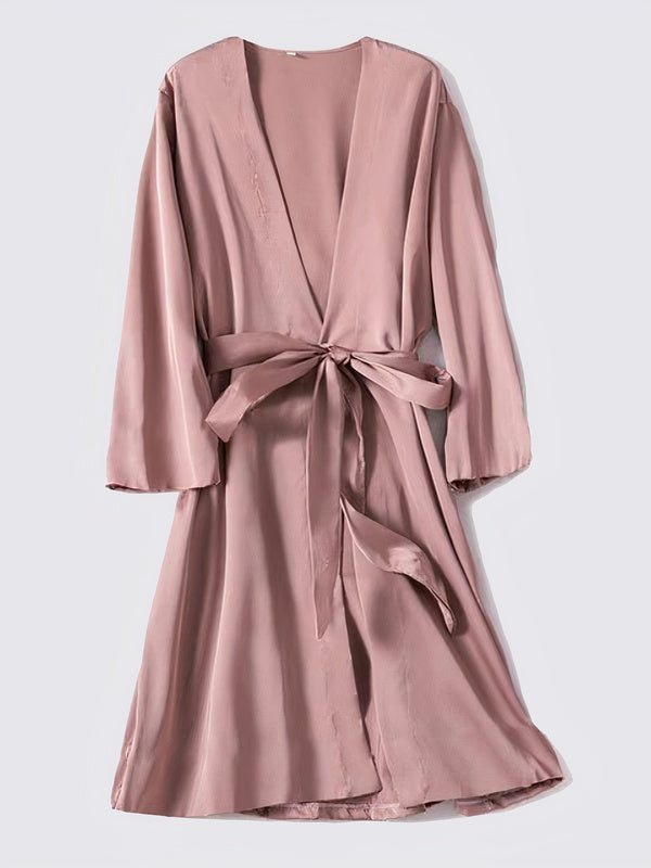 Robe De Chambre Légère Pour Femme En Satin Délice de Satin