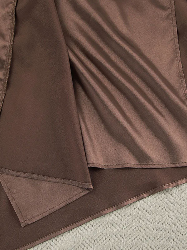Robe de Chambre Longue Pour Femme En Satin Perle du Matin Signature