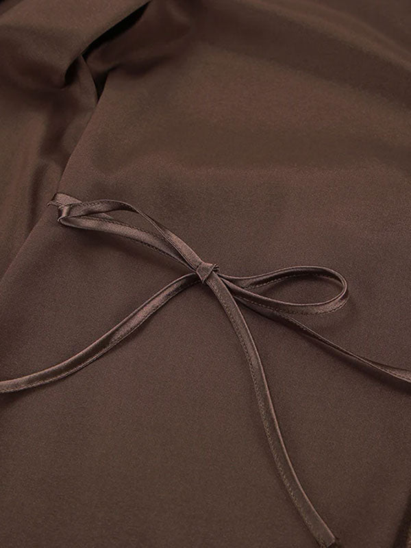 Robe de Chambre Longue Pour Femme En Satin Perle du Matin Signature