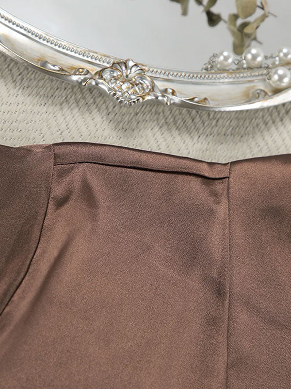 Robe de Chambre Longue Pour Femme En Satin Perle du Matin Signature