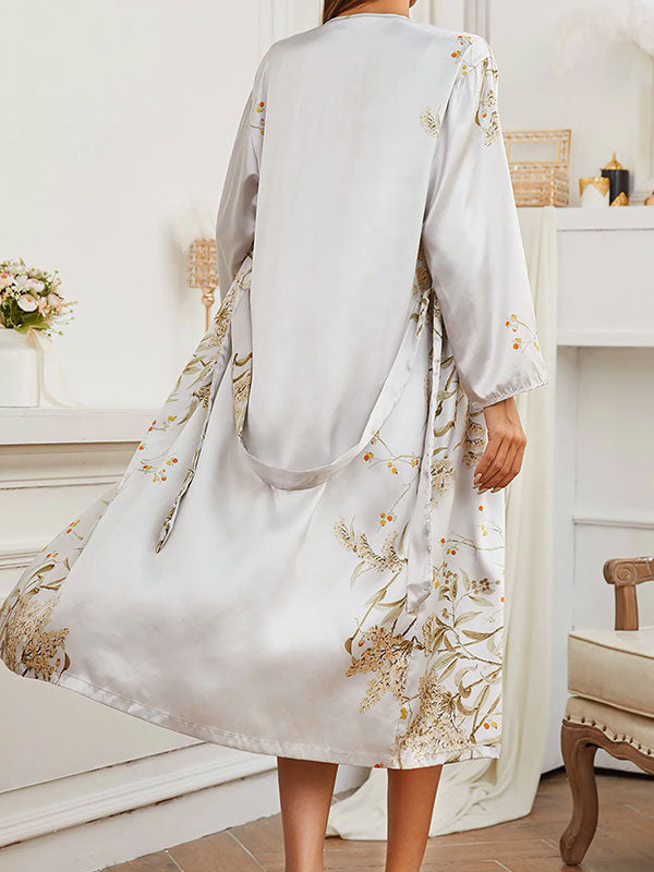 Robe de Chambre Longue Pour Femme 2 Pièces | Cocon de Satin