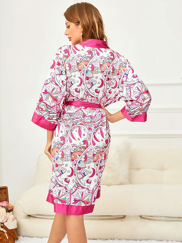 Robe de Chambre en Satin pour Femme Flocon Enchanté