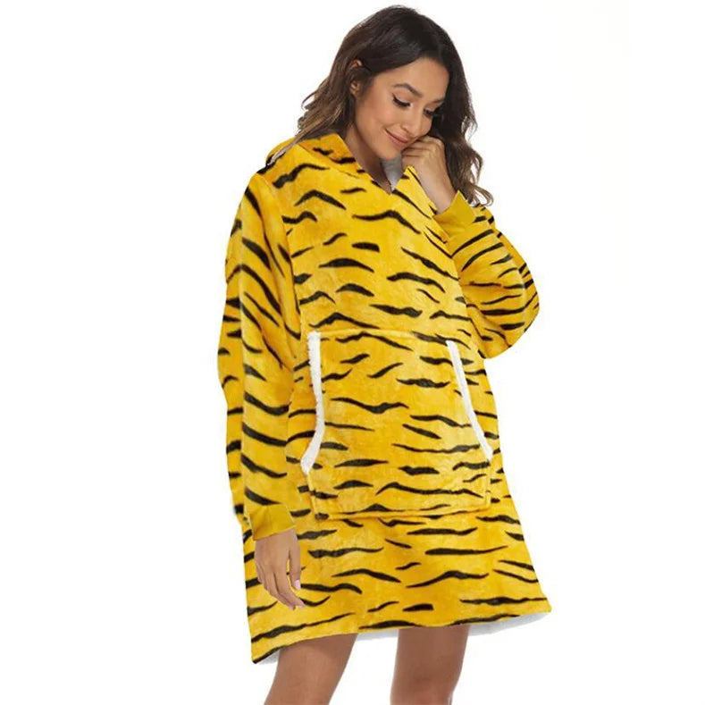 Pull Plaid Jaune | Motif Animal