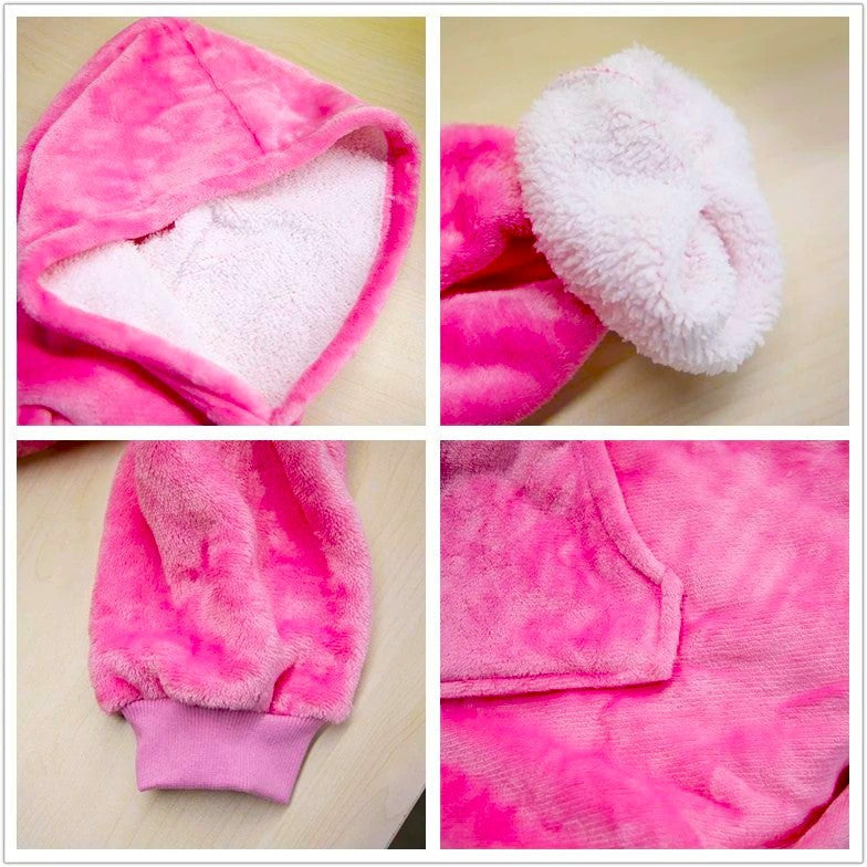 Pull Plaid Rose Fluo à Capuche | Signature
