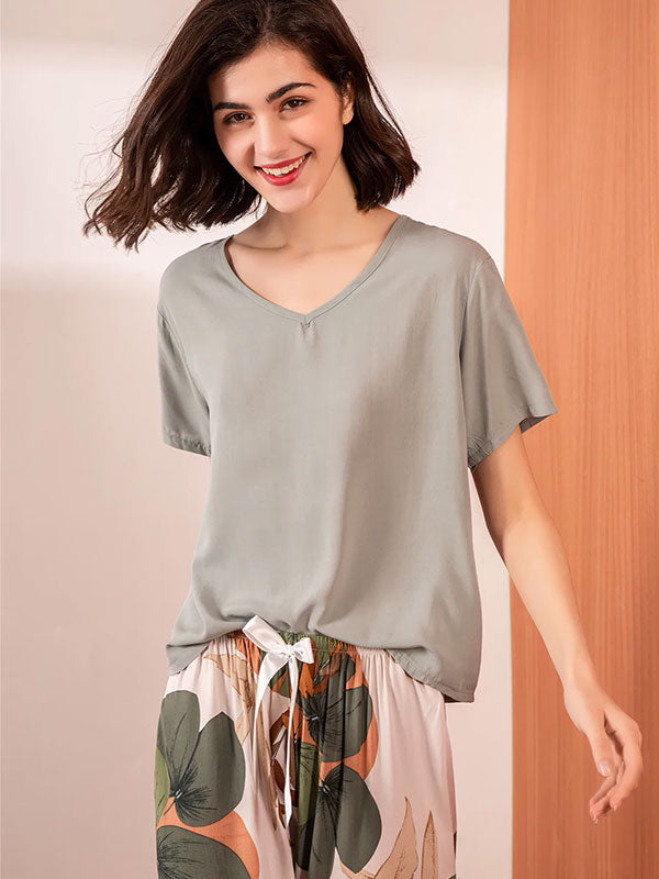 Pyjama Pour Femme 2-Pièces Jardin De Printemps