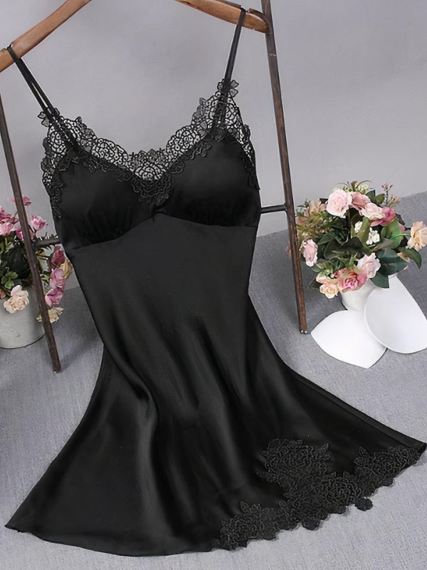 Nuisette en Satin Push Up pour Femme Noir | Signature
