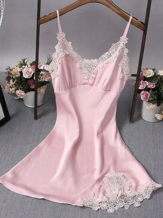 Nuisette en Satin Push Up pour Femme Rose Signature