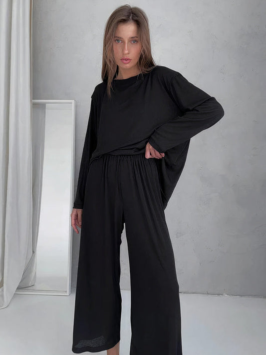 Pyjama en Satin Hirondelle Noir Signature