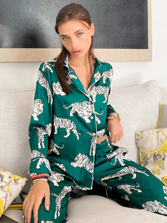 Pyjama en Satin pour Femme Tigre