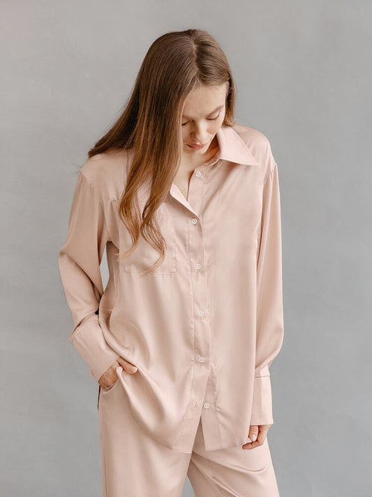 Pyjama pour femme à boutons classiques Champagne | Signature
