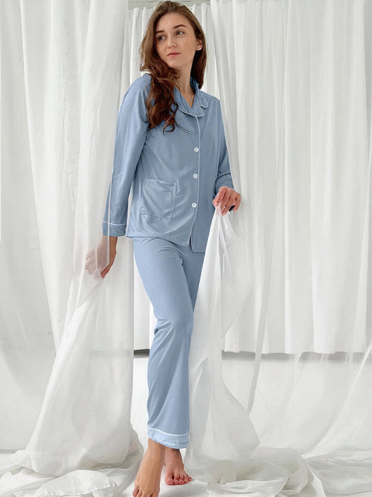 Pyjama en Voile de Viscose Bleu Ciel | Signature