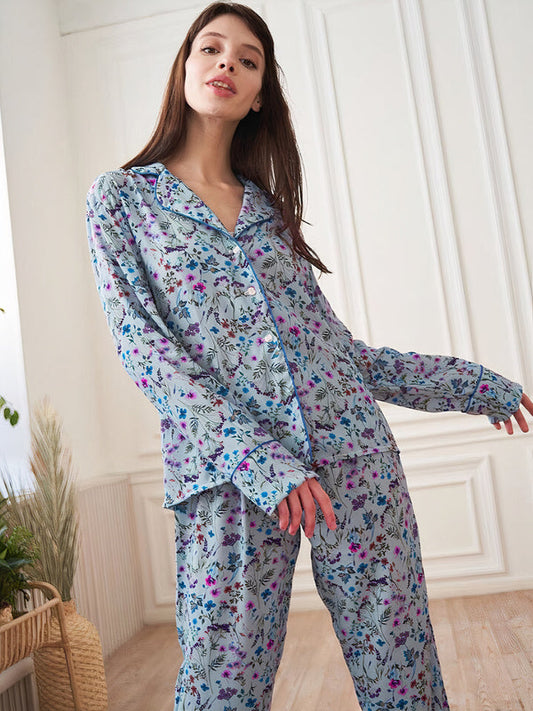 Pyjama Satin Motifs Fleuris | Signature