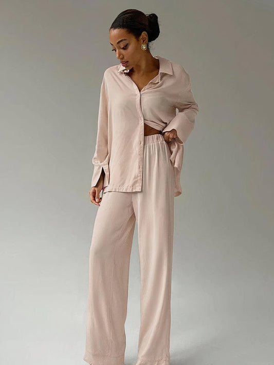 Pyjama En Satin Concise Pour Femme Champagne Signature