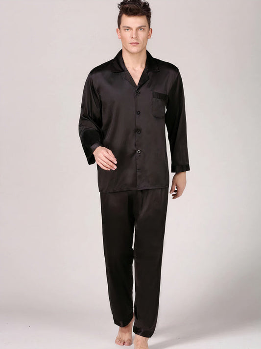 Pyjama en Satin pour Homme Noir Signature