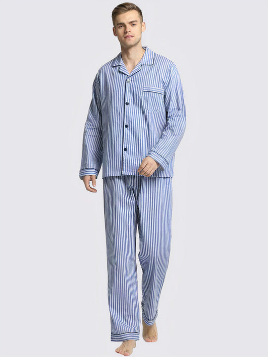 Pyjama en Col à Revers pour Homme Bleu Ciel Signature