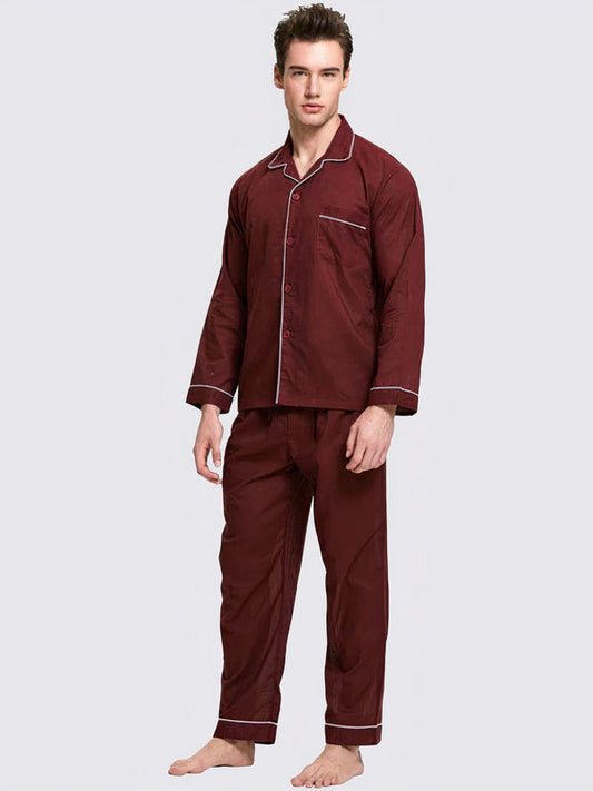 Pyjama Col à Revers pour Homme Rouge