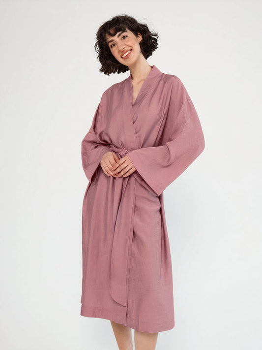 Robe de Chambre Femme | Manches 3/4 Rose