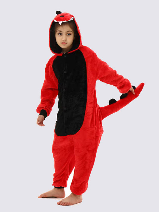 Combinaison Pyjama Pour Fille Dinosaure Rouge DinoKids