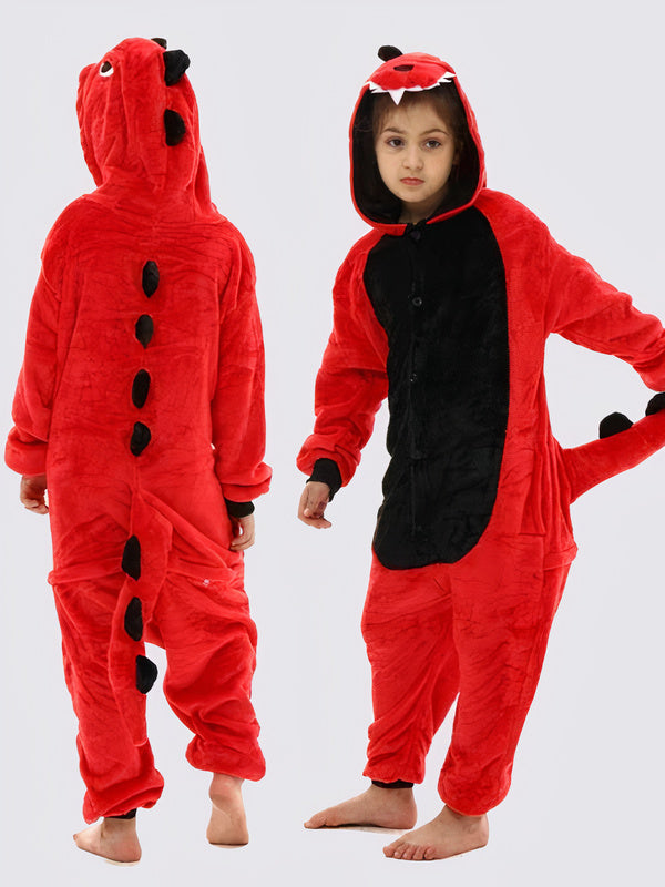 Combinaison Pyjama Pour Fille Dinosaure Rouge DinoKids