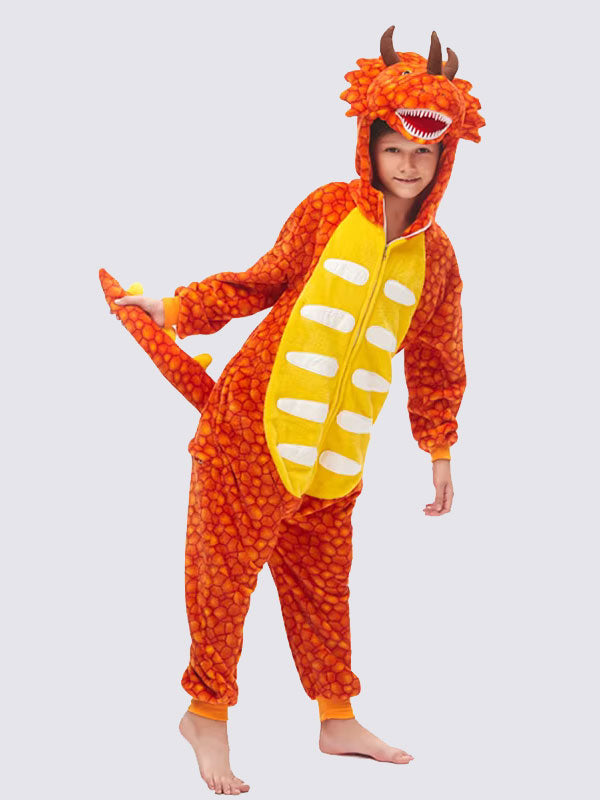 Combinaison Pyjama Garçon | Tricératops Orange