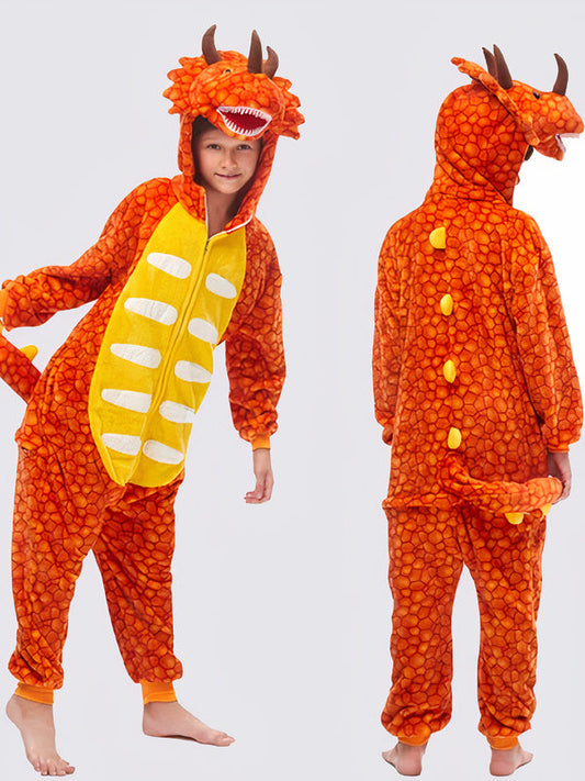 Combinaison Pyjama Garçon | Tricératops Orange