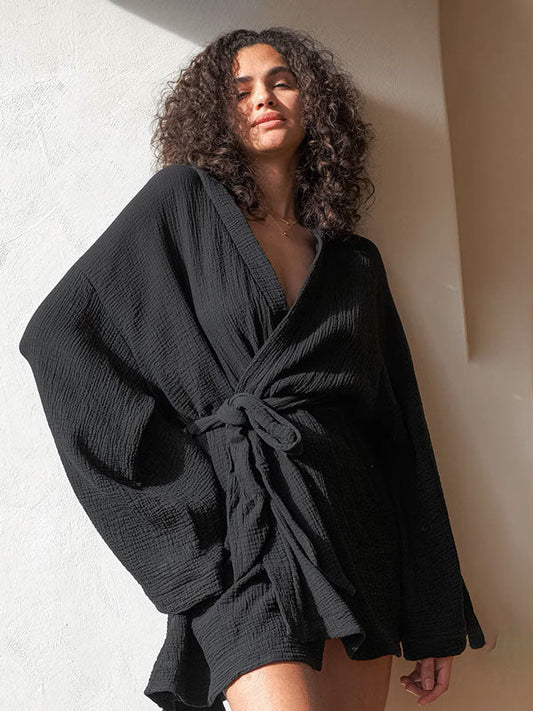 Robe de Chambre Femme Kimono Ceinturée | Refuge Douillet
