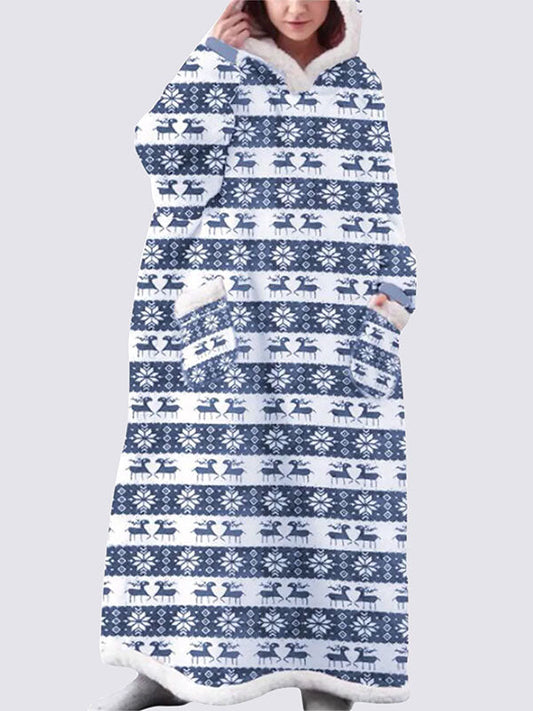 Pull Plaid XXL Noël Bleu