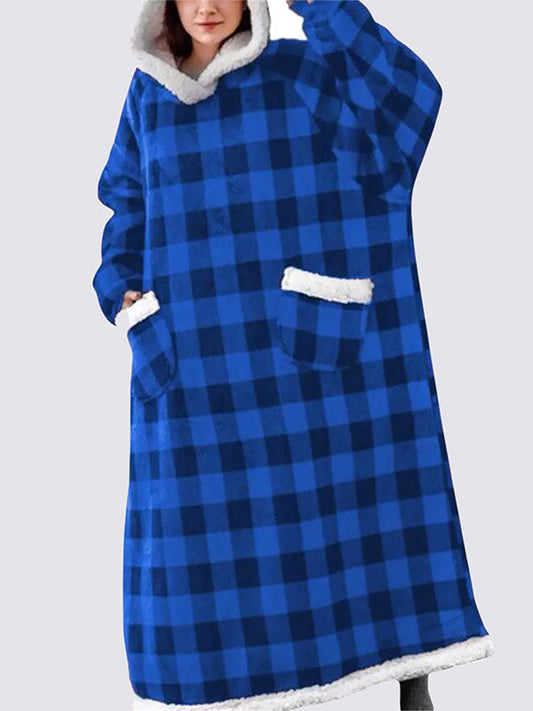 Pull Plaid XXL à Carreaux Bleu | Signature