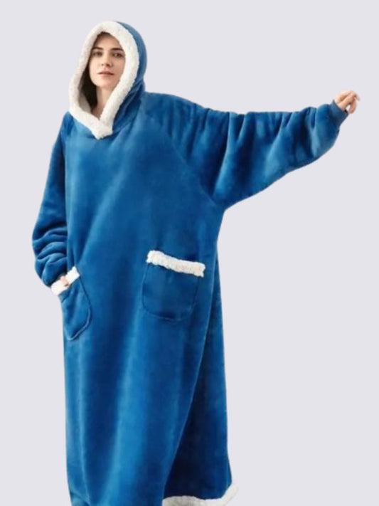 Pull Plaid Polaire XXL Bleu Signature