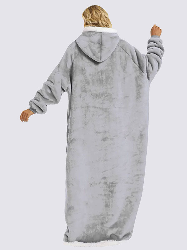 Pull Plaid XXL à Capuche Gris | Signature