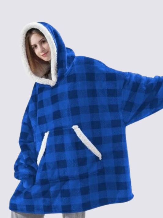 Pull Plaid Bleu à Carreaux Signature