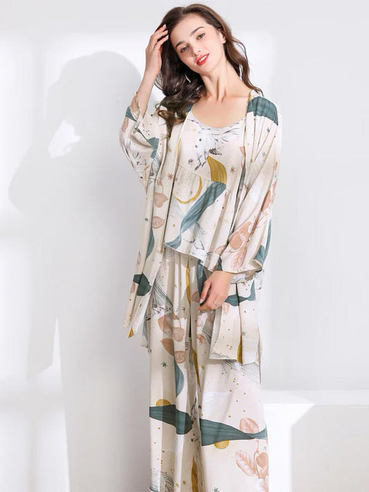 Pyjama en Satin Zéphyr de Printemps 