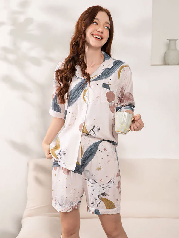 Pyjama Chemise Pour Femme 2 Pièces Rayon de Lune