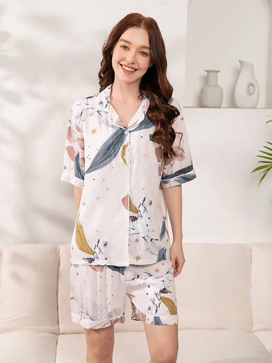 Pyjama Chemise Pour Femme 2 Pièces Rayon de Lune