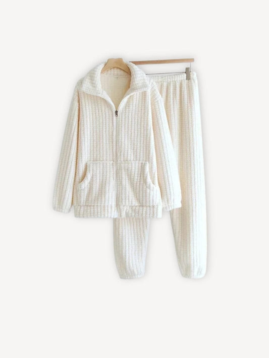 Pyjama côtelé | Femme Blanc / S