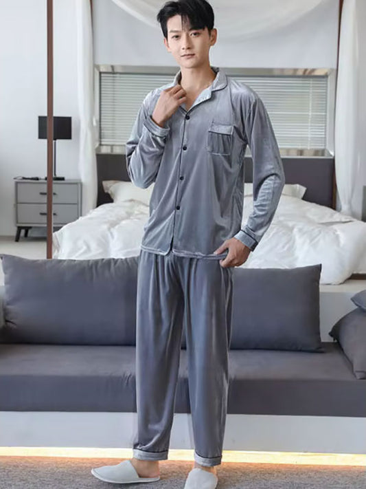 Pyjama En Velours Pour Homme Velours Hivernal 