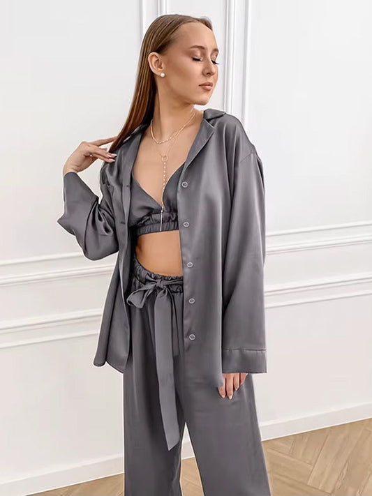 Pyjama 3 Pièces Pour Femme Silver 