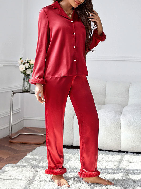 Pyjama Rouge en Satin Pour Femme Amour Écarlate Signature